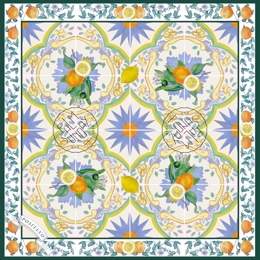 Positano Citrus Silk Twill Scarf