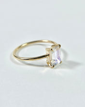 Load image into Gallery viewer, Rainbow Moonstone Emerald Cut Ring
