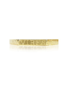 VIRES ACQUIRIT EUNDO Hexagon Motto Ring