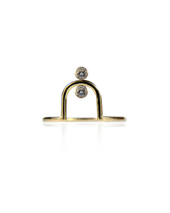 ARCO Ring With Two Diamonds