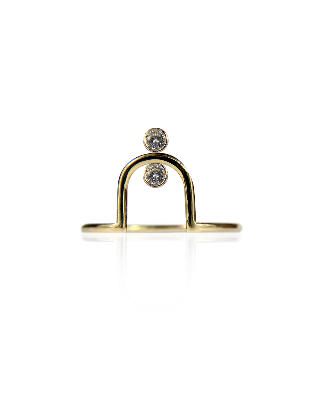 ARCO Ring With Two Diamonds