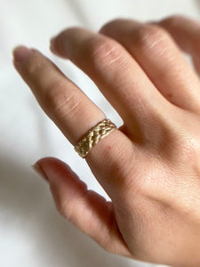 Wide Botticelli Braided Ring in 14k Gold